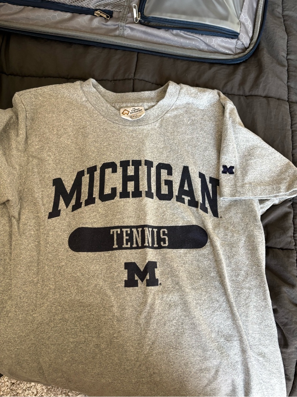 Michigan Tennis Gray Graphic Crewneck Sweatshirt
